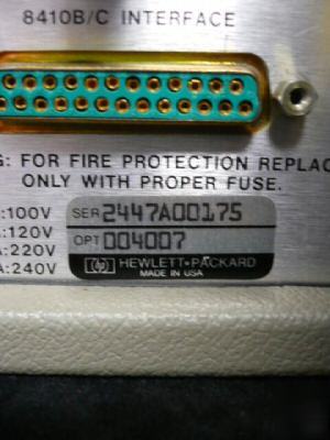 Hp 8341A synthesized sweep generator 20GHZ opts 004,007