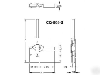 2 wolverine cq-905-s hold-down toggle locking clamp