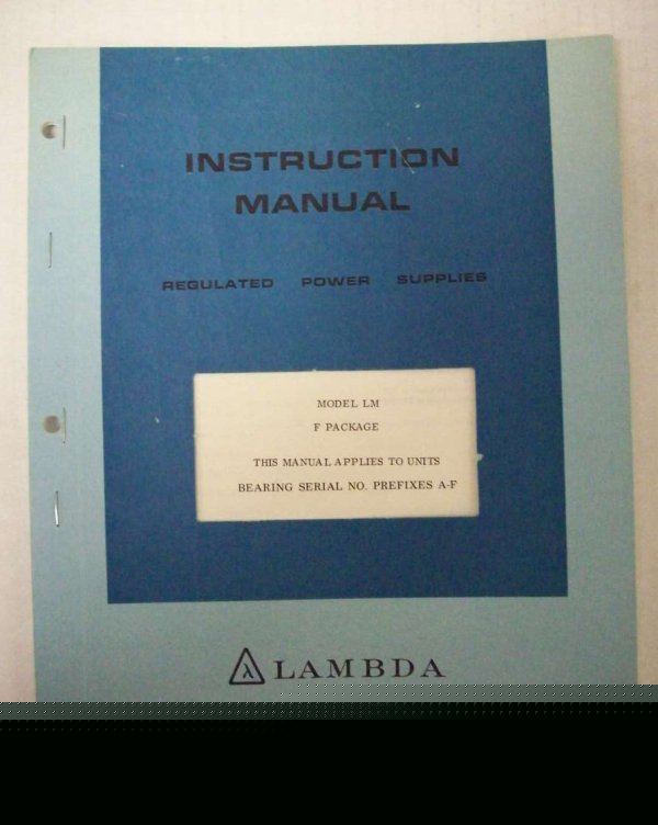 Lambda model lm f package instruction manual - $5 ship 