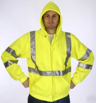 Ansi osha class iii 3 ii 2 safety sweatshirt jacket 5X