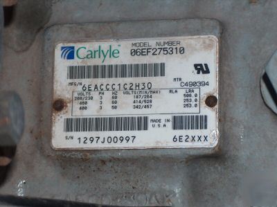 25 ton compressor carlyle chiller semi-hermetic 06EF265