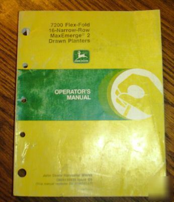 John deere 7200 drawn planter operator's manual jd book