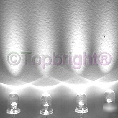 100X ultrabright white led 5MM 8,000MCD free r&s/h