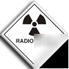Radioactive white sign-adh.vinyl-230X230MM(ha-030-ag)