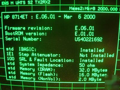 Hp 8714ET transmission/reflection network analyzer 3GHZ