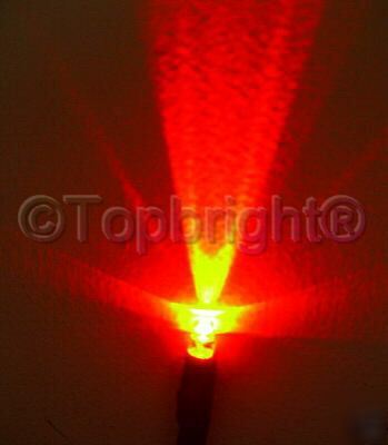 50PCS 12V wired 3MM 8KMCD red led for rv,rc,boat,bike