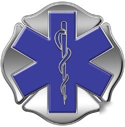 Maltese cross star of life decal reflective 4