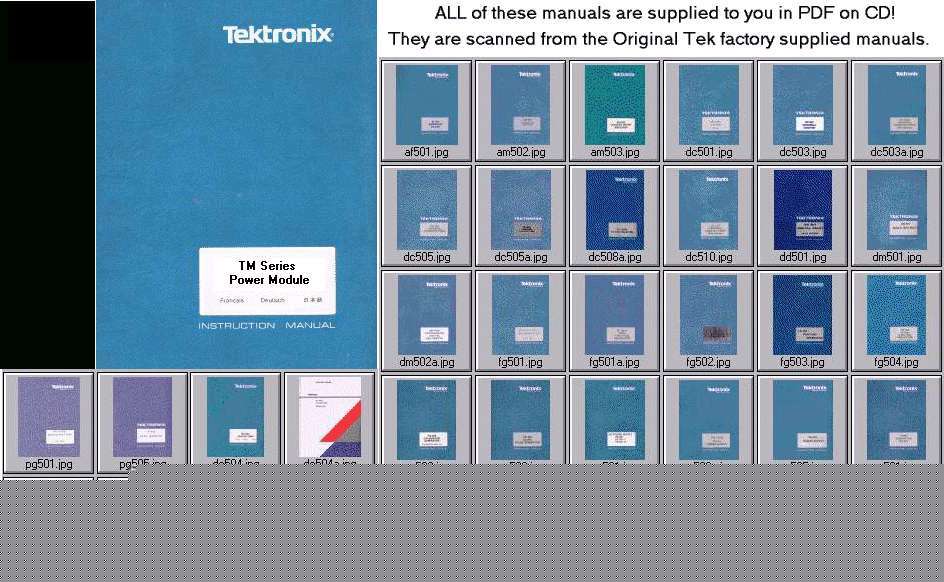 Tek TM515 manual + 38 plugin manuals free ship +extras 