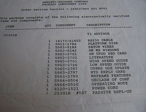 Hp T1 internet advisor model J2301B wan/T1