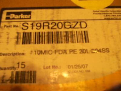 New parker 10 micron filter S19R20GZD fda pe 20L 304SS