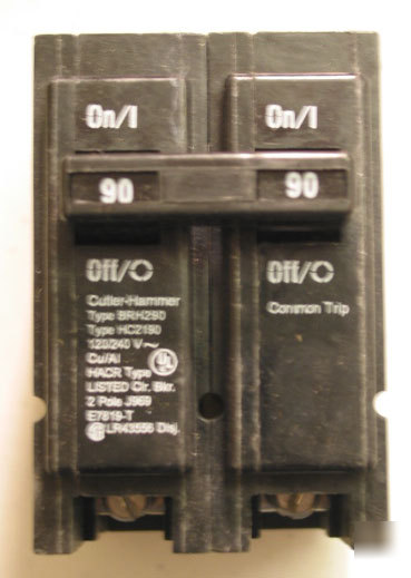 Five cutler hammer BRH290 90 amp 2 pole circuit breaker