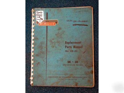 Kearney&trecker part manual 2K-3K knee type mill mach.