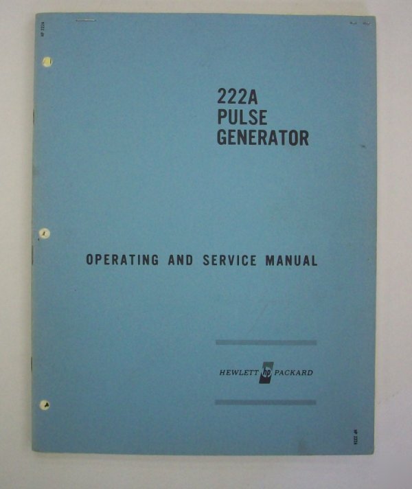 Hp / agilent 222A op/service manual - $5 shipping 