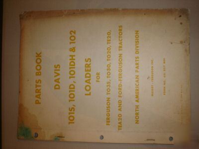 Massey ferguson davis 101S 101D 101DH 102 parts manual