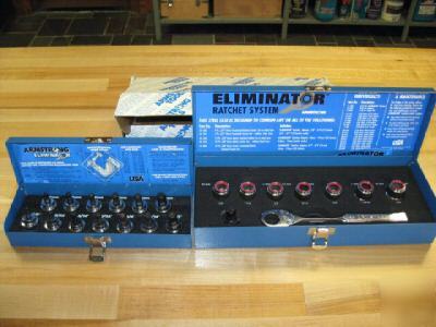 Socket set combo 3/8 dr eliminator set & hex bit set