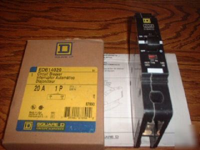 Square d EDB14020 20 a 1P circuit breaker bolt-on - nos