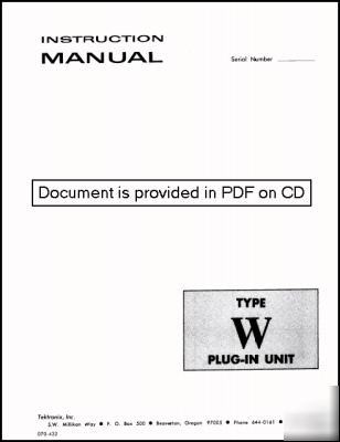 Tek tektronix type w plug-in instruction manual