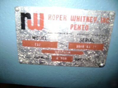 Roper whitney jensen pexto 218 deepthroat punch press