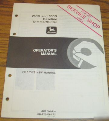 John deere 250G & 350G gas trimmer operator's manual jd