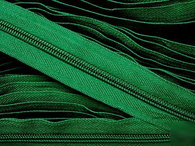 #5 nylon coil continuous zipper chain 100YD (878) green