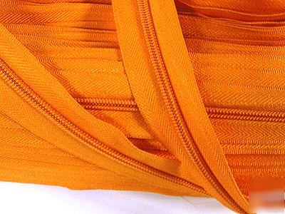 #5 nylon coil continuous zipper chain 20YD (849) orange