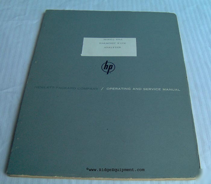 Hp 300A wave analyzer operating & service manual []