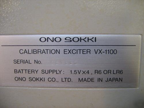 Ono sokki vx-1100 vibration pickup calibrator