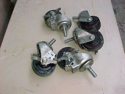 Lot of 5 heavy duty lockable casters