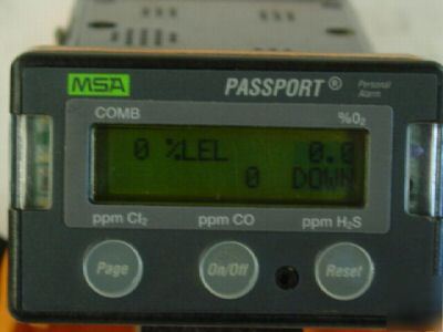 Msa passport 7321L combustible gas detector alarm w/+