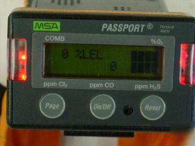 Msa passport 7321L combustible gas detector alarm w/+