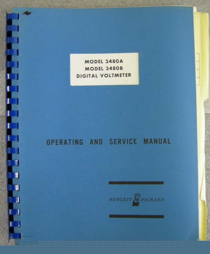 Hp 3480A/3480B digital voltmeter manual
