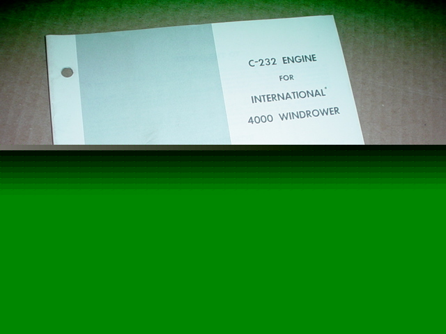 Ih 4000 windrower c-232 engine operator manual