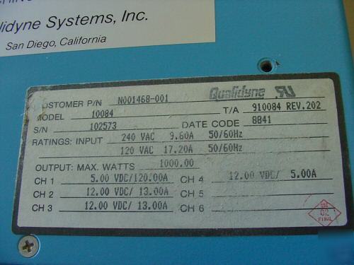 Qualidyne switching power supply 10084 4 channel dc 