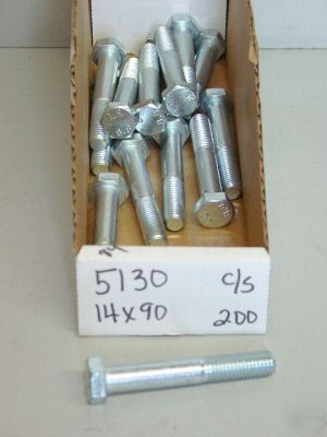 M14 - 2.0 x 90 mm metric bolts grade 8.8, qty (1)