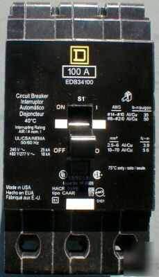 Square EDB34100 breaker 480 v 40 amp 3 ph edb 34100