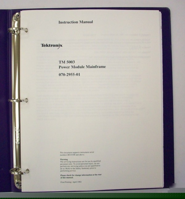 Tektronix tm 5003 power module mainframe manual $5 ship