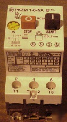 Cutler-hammer starter motor protecter pkzm 1-6- na 