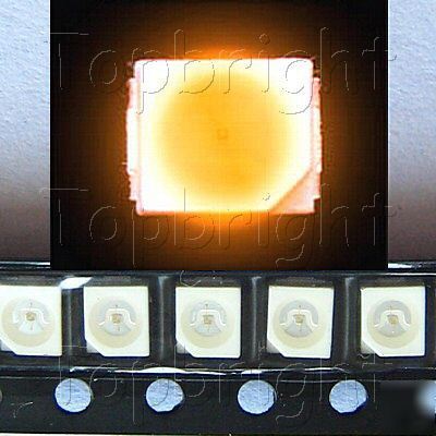 New 500 pc plcc-2 power top smd smt 1300 mcd orange led 