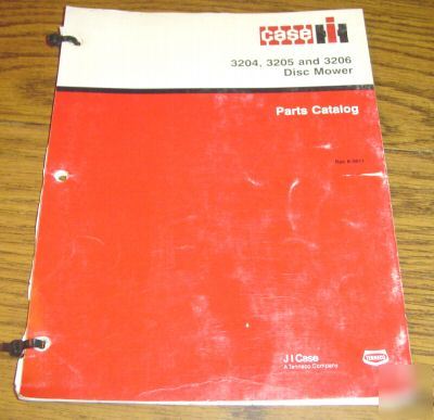 Case ih 3204, 3205 & 3206 disc mower parts catalog book