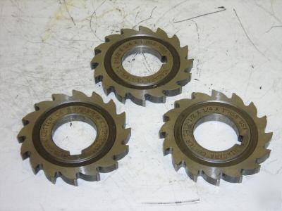 3 used niagara plain mill cutters 2-1/2 x 1/4 x 1