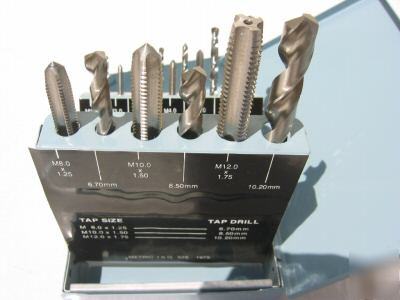 H.s.s tap & drill set 2.5MM~12MM 18 pc set