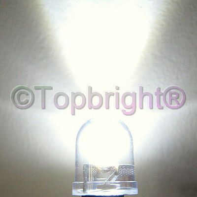 New 50 pcs 10MM 40Â° 5-chips white led 100MA 280,000MCD 