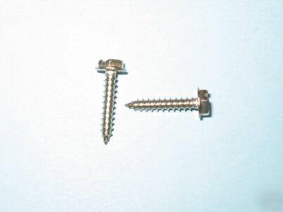 100 stainless steel hex sheet metal screws sz: #6 x 3/4