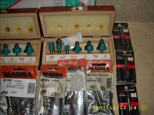 Magna, makita, bosch, craftsman, oldham router bit lot