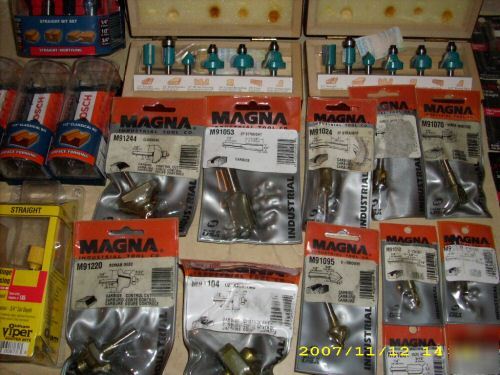 Magna, makita, bosch, craftsman, oldham router bit lot