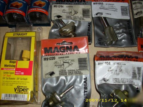 Magna, makita, bosch, craftsman, oldham router bit lot