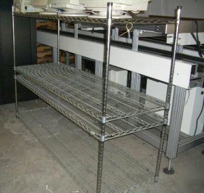 Metro adj 4-shelf open wire shelving 72 x 24 x 55