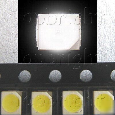 New 300 pc plcc-2 power top smd smt 2500 mcd white led 