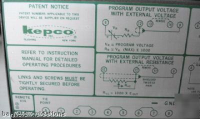 Kepco model CK36-1.5M dc regulated power supply 