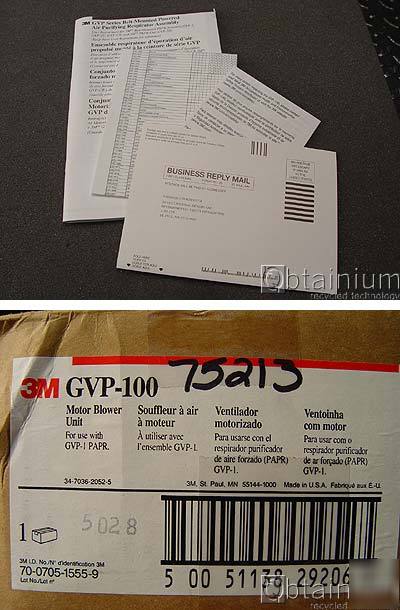 New 3M gvp-100 papr motor blowing unit / unused